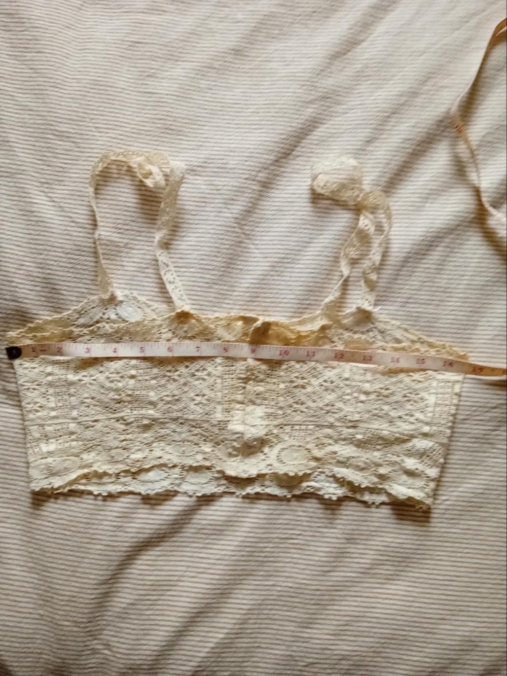 Antique 1930s Lace / Crochet Bralette Camisole Crop top Vintage - Picture 9 of 11